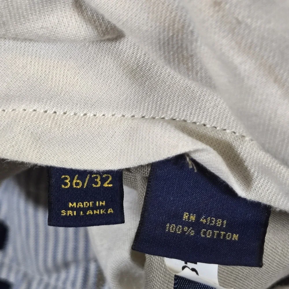 Vintage Polo Ralph Lauren Prospect Pants Mens 36x32 Tan Khaki 100% Cotton Preppy